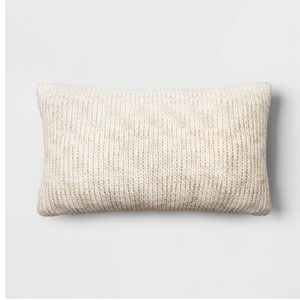 Oversized Metallic Knit Square Lumbar Throw Pillow Ivory - Threshold™